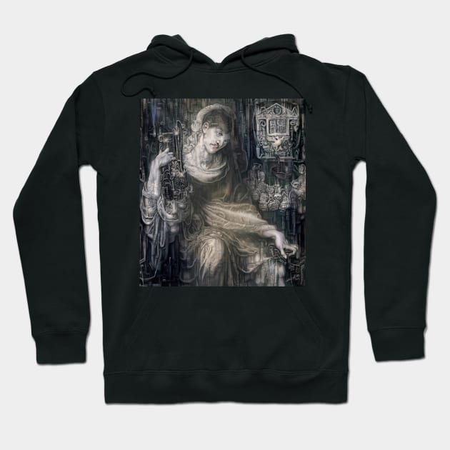 In the Search for Immortality. Rossetti VS H.R. Giger. Hoodie by rolphenstien